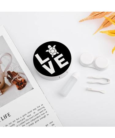 I Love Turtles Round Case For Contact Lens Kit Storage Box with Mirror Printed - Buy Online on GoSupps.com