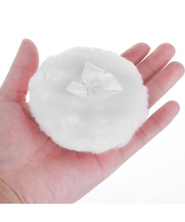 Sibba Large Fluffy Powder Quack - 10.2 cm Ultra-Hood Washable Velor Make-up Tool for Loose Powder - White | Reusable Face & Body Applicator - Buy Online on GoSupps.com