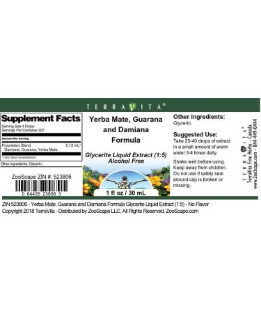 Terravita Slimming Formula Glycerite Liquid Extract (1:5) - Flavorless Weight Loss Supplement - 1 oz - Safe International Shipping - Buy Online on GoSupps.com