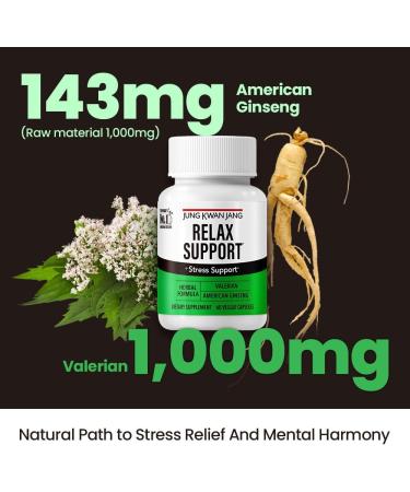 JUNG KWAN JANG Relax with Valerian Root (1,000mg) and American Ginseng (143mg) for Relaxation Support and Better Sleep, 60 Herbal Capsules for Men and Women RELAX SUPPORT with valerian - Buy Online on GoSupps.com