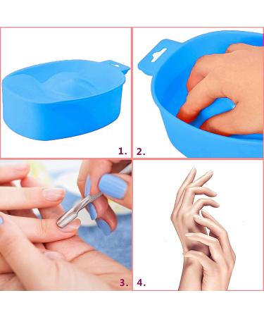Nail Soak Bowl Manicure Care Set - 2pcs Blue Soak Trays for Polish Removal & Spa Treatment - Manicure Spa Tool - Buy Online on GoSupps.com