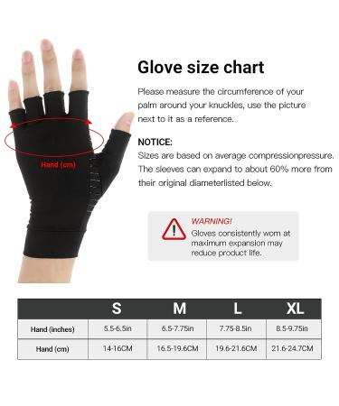 Copper Arthritis Gloves for Pain Relief - Fingerless Glove for Arthritis, Carpal Tunnel, Tendonitis - Men & Women Medium - Buy Online on GoSupps.com
