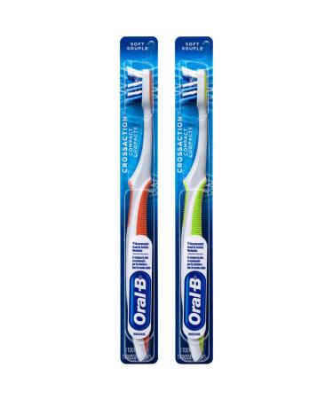 Oral-B CrossAction Compact Toothbrush 23 Soft (Colors Vary) - Pack of 2