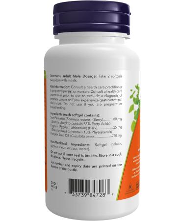 NOW Supplements Pygeum and Saw Palmetto 25/80mg Softgels 60 Count - Buy Online on GoSupps.com