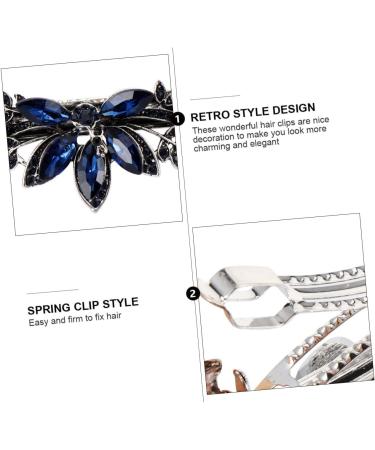 Beaupretty 1Pc spring clip hasenohren louis Rhinestone Hairpin hair barrettes for women womens barrettes for hair stylish hairpin alloy 3a dark green rhinestones Horizontal clip Miss 9X3X2CM Pattern F48-7 - Buy Online on GoSupps.com