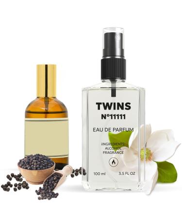 TWINS Impression of Black Pep | Unisex Perfume for Women and Men Eau de Parfum | No.11111 | 3.4 Fl Oz / 100 ml Z & R Black Pep & Amber Neroli Impression