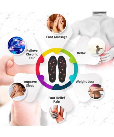 EUK Magnetic Orthopedic Insoles for Pain Relief | Breathable Acupressure Insoles | Deodorant & Heel Pain Prevention - Black (1 Pair) - Buy Online on GoSupps.com