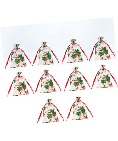 Anneome 10pcs Drawstring Bags Bags Christmas Candy Bags Party Bags Storage Bag Bronzing Christmas Bag - Buy Online on GoSupps.com