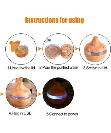 Wood Aroma Diffuser 300ml - USB Oil Fragrances Humidifier with LED Color Changing for Yoga Spa & Living Room - Buy Online on GoSupps.com