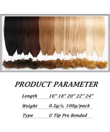 Pre Bonded Hair Extensions Real Human Hair 200S Strands U Tip Hair Extension Keratin Remy Hair Straight Natural Long Nail Full Head (16inch 16inch 100g #613 Bleach Blonde) - Buy Online on GoSupps.com