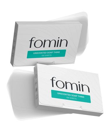 FOMIN - Antibacterial Paper Soap Sheets for Hand Washing - (200 Sheets) Unscented Portable Travel Soap Sheets Dissolvable Camping Mini Soap Portable Soap Sheets Unscented (Pack of 2)