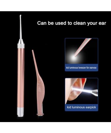 Baby Ear Wax Removal Set - Stainless Steel Luminous Tweezers & Earpick | Safe & Soft Ear Cleaning Tool with Storage Box (Rose Golden) - Buy Online on GoSupps.com