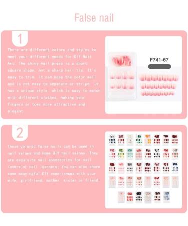 dijiusidy False Nail Perfect Matching Simple to Wear Fingernail Full Coverage Press Type Strong Viscosity Adjustable Paster Type 18 F741 Type 18 F741 - Buy Online on GoSupps.com