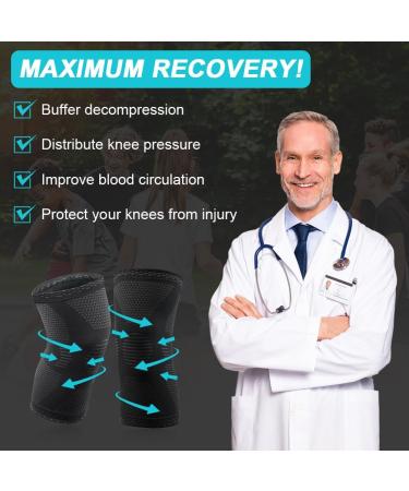 Acwoo Knee Support Bandage - Adjustable Patella Brace for Men & Women | Knee Pain Relief & Meniscus Tear Support (2 Pieces Size L) - Buy Online on GoSupps.com