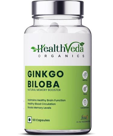 Organics Ginkgo Biloba 120 mg | 60 Veg Capsules | Supports Better Concentration and Memory | for Both Men & Women