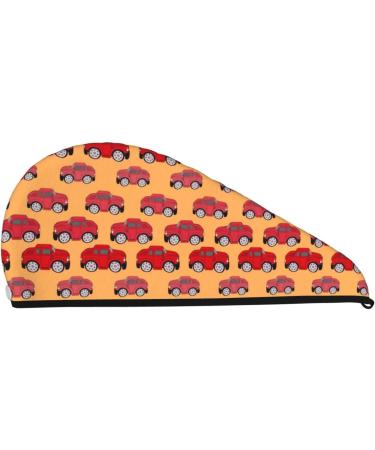 Red Cars Microfiber Hair Towel Wrap - Super Absorbent Coral Velvet Quick Dry Cap for Long Curly & Thick Hair | Women's Hair Care Essentials - Buy Online on GoSupps.com