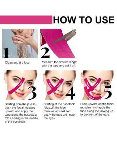 Face Lifting Tape - Anti Folding Pots | 2pcs Multifunctional Face Tape for Wrinkle Tightening & Glatt Eyes - 1g Pink - Buy Online on GoSupps.com