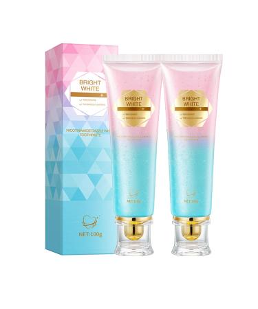 Niacinamide Whitening Toothpaste Teeth Whitening Remove Stains Enamel Protection and Fresh Breath Improves Gum Health Intensive Brightening with Gentle Mint for Daily Deep Cleaning Care (2PCS)