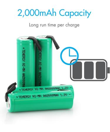 Tenergy AA 1.2V NiMH 2000mAh Flat Top Rechargeable Batteries - 10 Pack | International Shipping Available - Buy Online on GoSupps.com