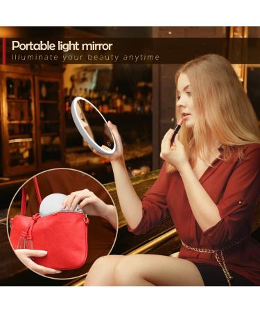 GANPE LED Makeup Mirror with Lights | 3 Color Modes | Touch Control | 2.5X Magnifying | Portable Rechargeable | White - Buy Online on GoSupps.com