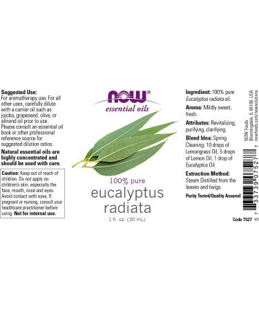 Now Foods Eucalyptus Radiata Essential Oil 1 fl oz - Pure Aromatherapy | Natural Wellness - Buy Online on GoSupps.com