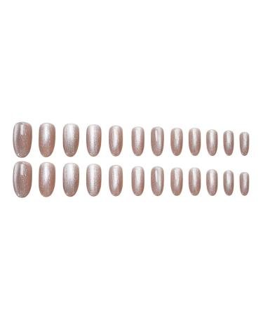 Chtom Nia 86-Lactine Powder Gray Cat Eye Nail Stickers - 24 Fake Finger Tabs for Stunning Manicures | International Shipping Available - Buy Online on GoSupps.com