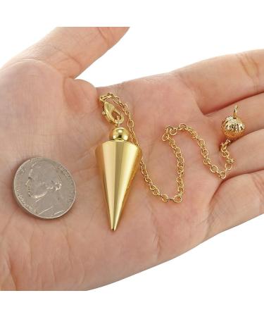Jsdde Gold Copper Pendulum Pendant with Chain - Esoteric Radiesthesia for Reiki Healing Dowsing & Scrying - Buy Online on GoSupps.com