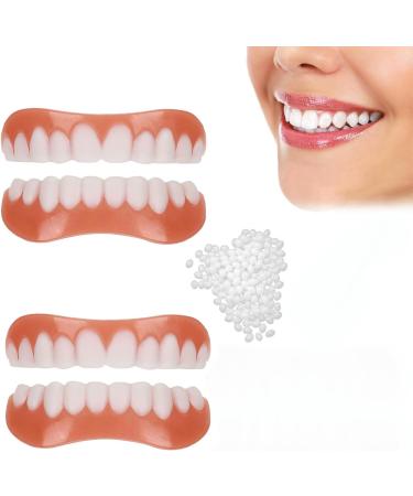 Flipped Warm Fake Teeth - 2 Pairs Cosmetic Veneers Snap-On for Women | International Shipping - Buy Online on GoSupps.com