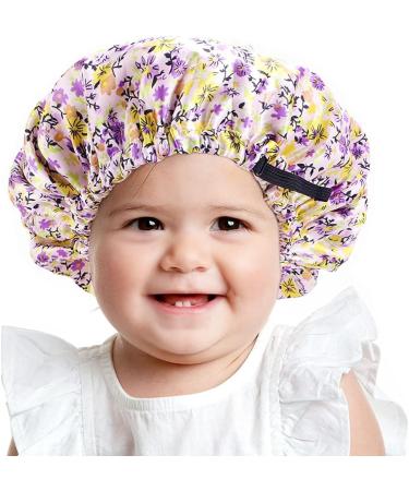 Kids Satin Bonnets Set for Girls - 4 Pieces Adjustable Silk Sleep Caps for Night Sleeping - Buy Online on GoSupps.com