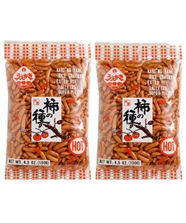 Japanese Traditional Rice Crackers : Nori Maki Arare/ Kaki No Tane 2packs (Kaki No Tane Hot)