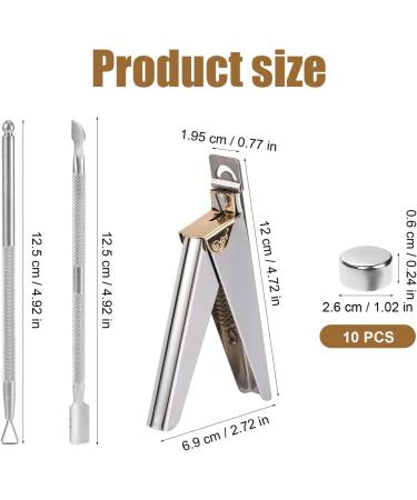 Acrylic False Nail Clippers with Magnets Sizers Manicure Tools Including Flat Shears Triangular Plane Steel Pusher 10 Magnets Nail Tip Cutter Set for Home Salon Nail Art Lover Gift - Buy Online on GoSupps.com