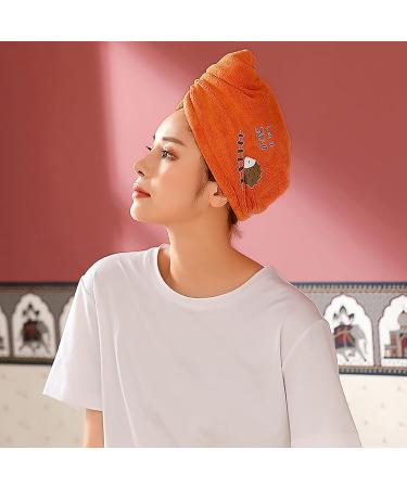 Super Absorbent Microfiber Hair Towel Wrap - Fast Drying Pink Hair Turban with Loop & Button Closure - Buy Online on GoSupps.com