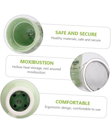 Buy 2 Sets of Moxibustion Pots - Health & Wellness Antislip Qridor Pot Moxa Massage Device Handheld Scratching Tool | Lotus Ceramics - 12.5x7cm | International Shipping - Buy Online on GoSupps.com