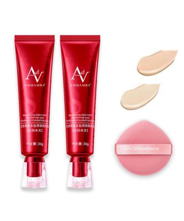 Red Ginseng Bird's Nest Concealer Liquid Foundation Red Ginseng Liquid Foundation Long-Lasting Moisturizing Natural Concealer for All Skin