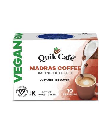 Quik Cafe Vegan Madras Coffee Latte (Vegan Madras Coffee 10 Count) Vegan Madras Coffee 10 Count