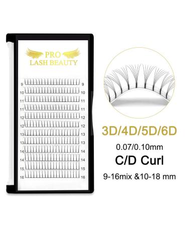 Premium 3D 4D 5D & 6D Eyelash Extensions - Finished Eyelash Compartments 0.07 & 0.10 13mm - Volume Lashes for Stunning Looks - Buy Online on GoSupps.com