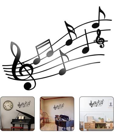 LIFKOME Sign Wall Decor Musical Note Pendant Decor Emblems Music Notes Silhouette Wall Art Home Wall Ornament Metal House Black 40x21.5cm - Buy Online on GoSupps.com