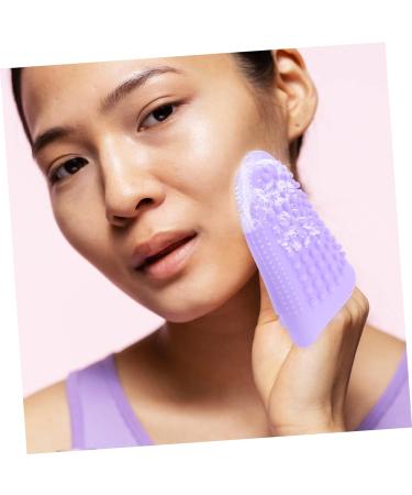 Beavorty Cleansing Massage Finger Cots Cleansing Facial Brush Skin face Scrubber for Women deep Cleaning Brush face wash Scrubber face Lotion for Women Silica Gel Makeup Remover Miss pores Violet 11.8X10CM - Buy Online on GoSupps.com