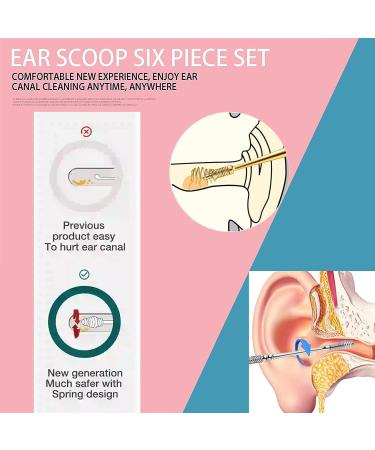 Skyrro Ear Wax Cleaner Kit - 6pcs Stainless Steel Ear Pick Set with Pu Leather Case (Pink) - Buy Online on GoSupps.com