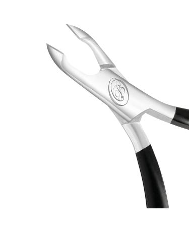 Professional Cuticle Nipper & Pusher - Stainless Steel Cuticle Remover Tool for Manicure & Pedicure (Black) - International Shipping Available - Buy Online on GoSupps.com