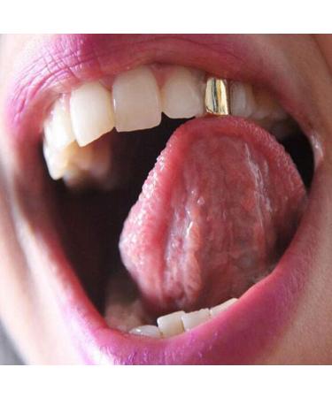 Heallily Hip Hop Teeth Caps - 2-Piece Golden Tooth Jewelry for Music Festivals & Parties | Punk Accessories & Costume Decoration - Buy Online on GoSupps.com