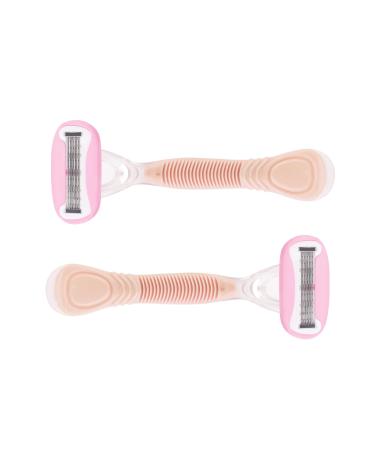 2Pcs Disposable Razors for Women 2 Count a Smooth Shave Hair Removal Designed Pink