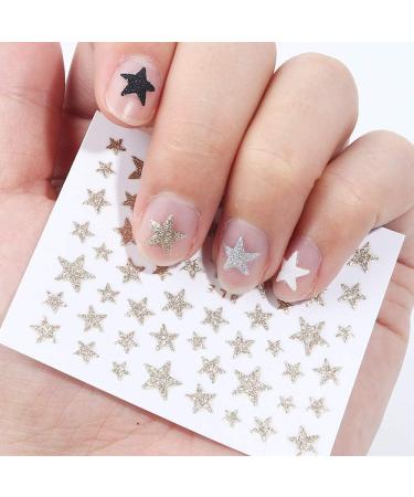 10 Sheets Star Nail Art Sticker Decals - 3D Self-Adhesive Nail Sliders for Glittery DIY Manicure | Colorful Nail Art Supplies - Buy Online on GoSupps.com