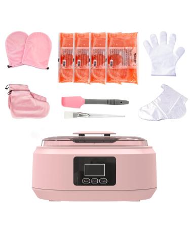 Chauffe-cire de paraffine kit tout en un contr le pr cis de la temp rature hydratant et exfoliant id al pour les bains de paraffine domicile pink