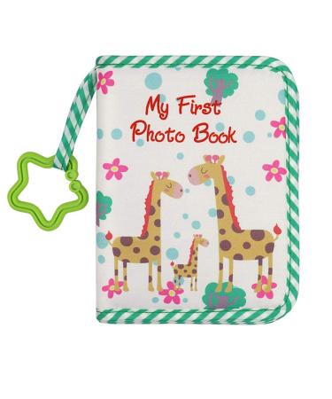 Baby Photo Album Soft Fabric Photo Album First Photo Album Gift for Baby 4x6 Inches Holds 17 Photos Green
