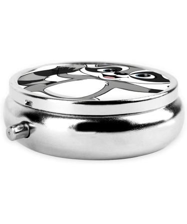Cute Cartoon Raccoon Round Pill Box | 3 Compartment Travel Medicine Holder | Mini Decorative Organizer for Vitamins & Tablets - Buy Online on GoSupps.com