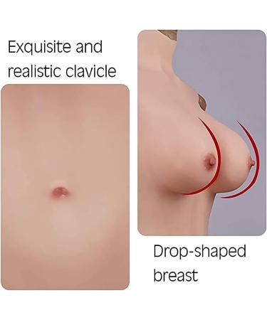 Knobco High Collar Silicone Breast Forms | Realistic Fake Boobs for Mastectomy & Enhancers | Perfect for Weddings Christmas Halloween | Brown Skin Size H - Buy Online on GoSupps.com