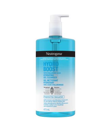 Neutrogena Hydro Boost Fragrance-Free Hydrating Cleansing Gel Foaming Facial Cleanser Hyaluronic Acid Paraben Free 473-mL Fragrance Free 473 ml (Pack of 1)