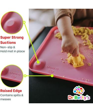 Dr. Betty's Food Grade Silicone Placemat | Super Suction, Raised Edges for Babies, Toddlers, Kids | Non-Slip, Dishwasher Safe - Gray - Buy Online on GoSupps.com