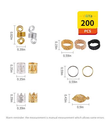 200 Pcs Aluminum Hair Coils & Dreadlocks Accessories | Braids Jewelry & Cuffs | Pearl Pendant Clips for Hair Decoration - Buy Online on GoSupps.com